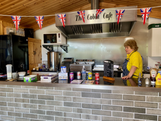 Barbara rund the tea room at grey fern park Coates