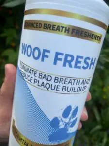 Woof Fresh - dental liquid to treat dog plaque and tartar - free pet products to review