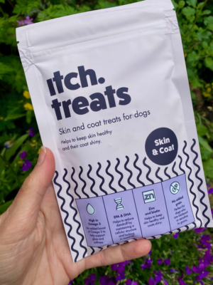 Treats itchy skin. Free pet products to review