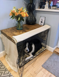 rustic wood toppers to revamp dog crate