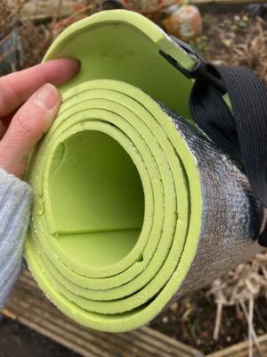 Camping insulation can be used in the home beneath mats, dog cat beds and rugs